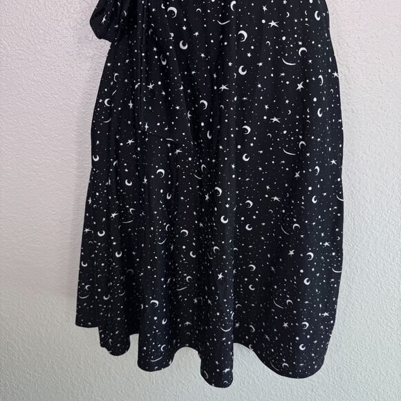Elhoffer Wrap Dress Womens Medium Essentials Stars Moon Cosmic Space Galaxy M - Picture 5 of 11